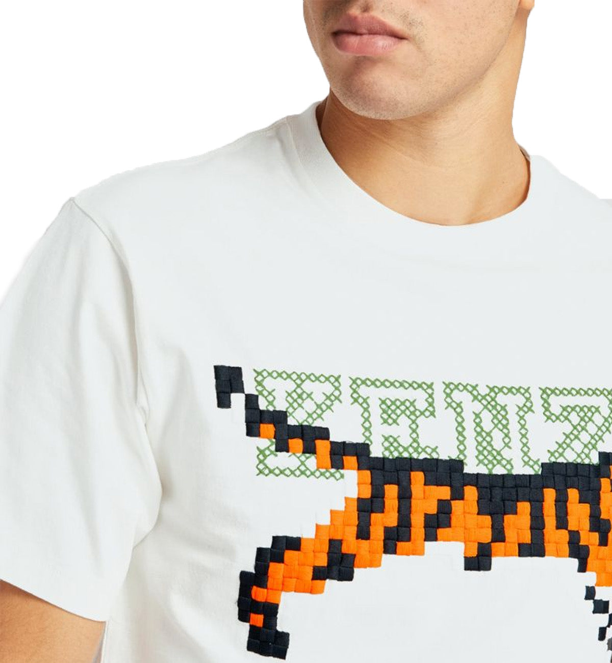 Kenzo Pixel Tiger Embroidered T-shirt (White)