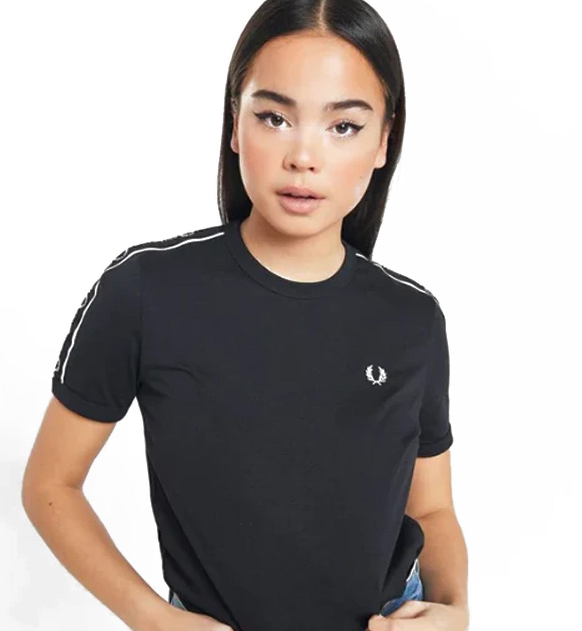 Fred Perry Taped Shoulder Tee - Black