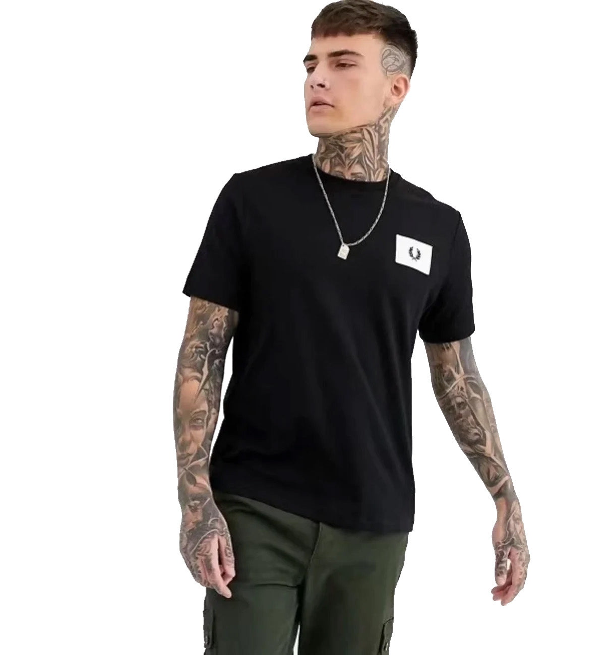 Fred Perry Acid Bright Logo T-Shirt (Black)