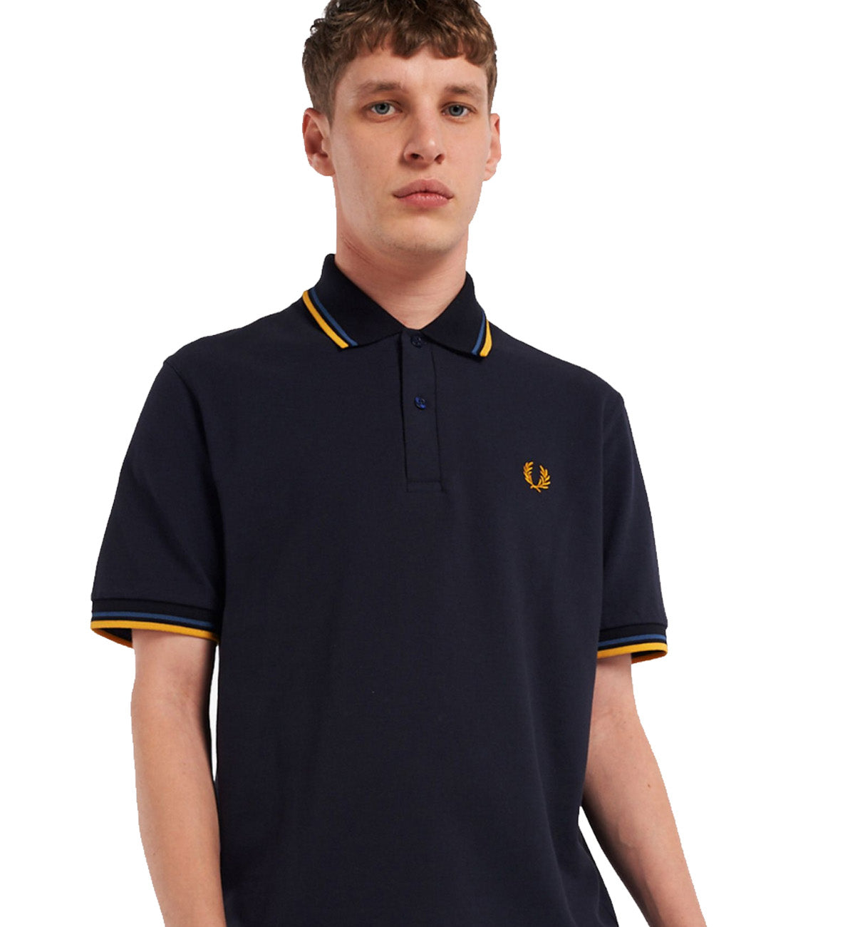 Fred Perry Golden Blue Stripe Midnight Blue Polo Shirt
