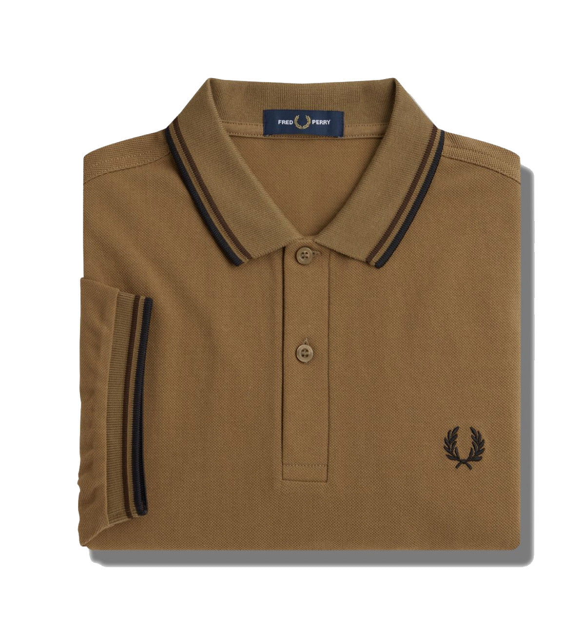 Fred Perry Black Twin Tipped Khaki Polo Shirt