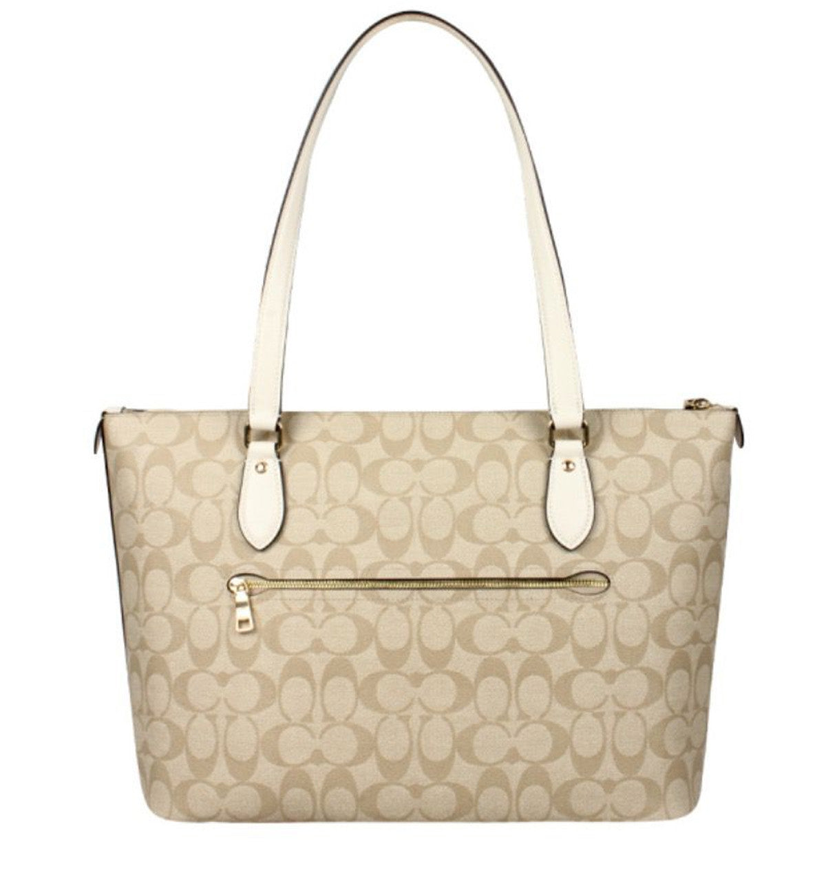 Coach Signature PVC City Zip Tote Khaki