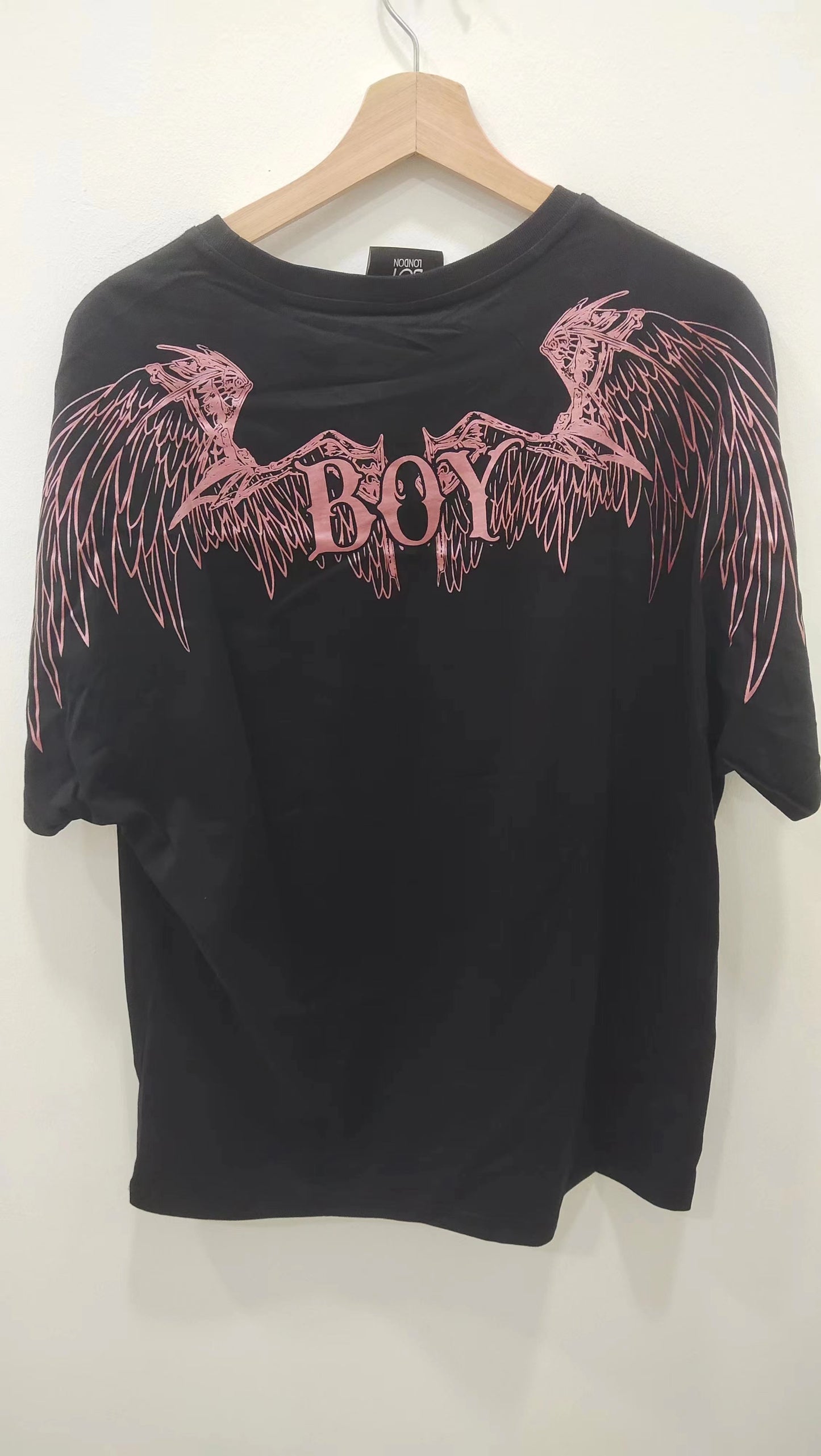 Boy London Pink Eagle Wing Leave The Kid Alone Tee