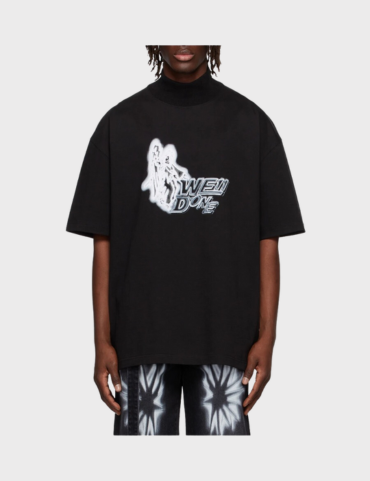 WE11DONE Black Cotton Tee