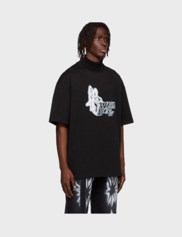 WE11DONE Black Cotton Tee
