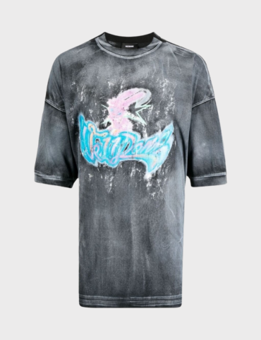 WE11DONE Black Logo Monster Printed Tee