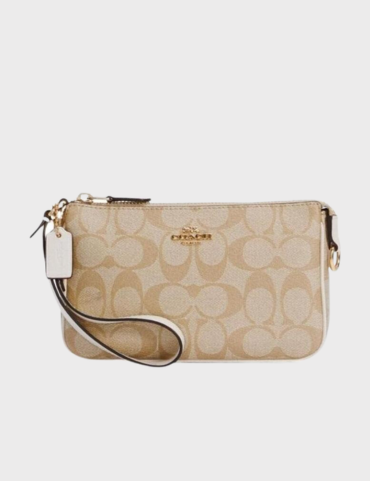Beige coach wristlet hotsell