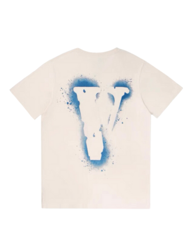 Vlone Staple Blue Black Logo T-shirt SS23 (Vintage White)