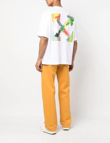OFF-WHITE BRUSH ARROW OVERSIZED SKATE T-SHIRT - (WHITE)