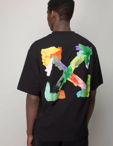 Off White Brush Arrow Oversized Skate T-shirt (Black)