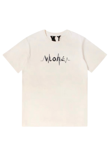 Vlone With Heartbeat Logo T-shirt SS23 (Vintage White)