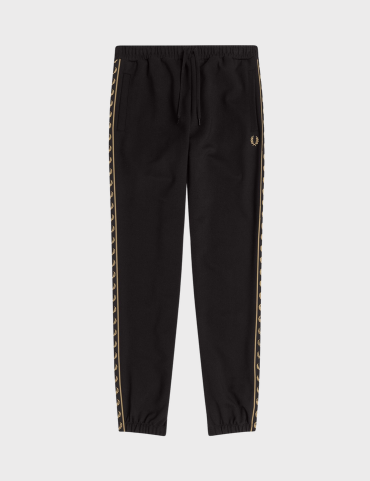 Fred Perry Contrast Gold Taped Track Pants SS23 (Black)