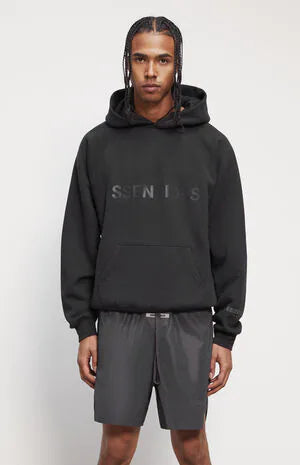 Fear of God - Essentials Pullover Hoodie Applique Logo (Dark Slate/ Stretch Limo/Black)