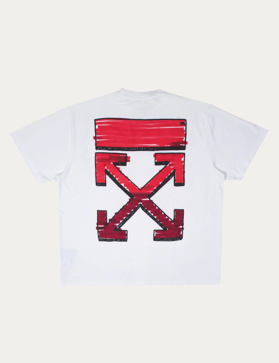 Off White Black and fuchsia Red Marker S/S 2021 T-shirt