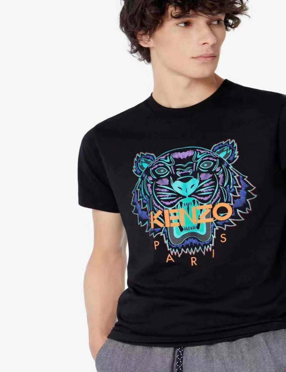 Kenzo Paris Lime Green Kenzo Shirt Kenzo Green Purple Tiger (Light
