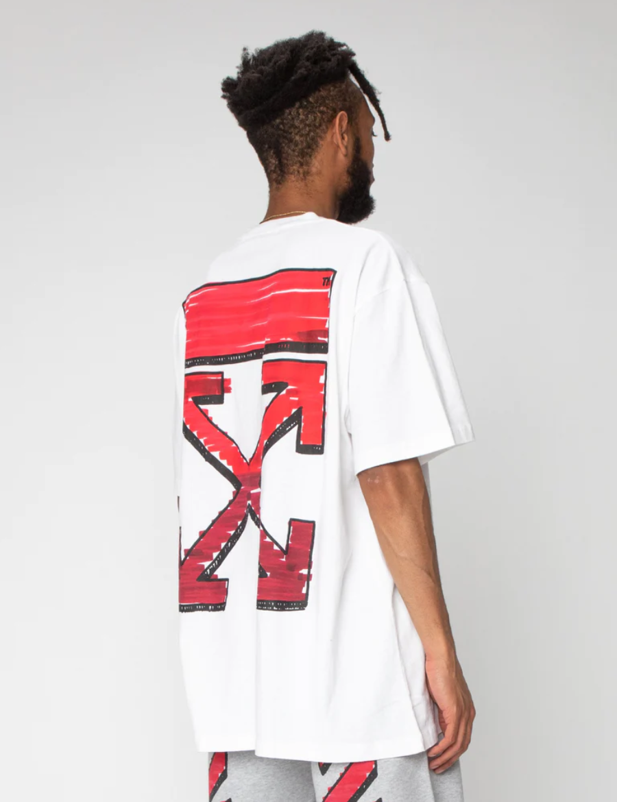 Off White Black and fuchsia Red Marker S/S 2021 T-shirt