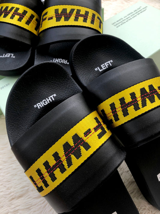 OFF-WHITE Industrial Logo-embroidered Sandal Yellow - Shop Streetwear, Sneakers, Slippers and Gifts online | Malaysia - The Factory KL