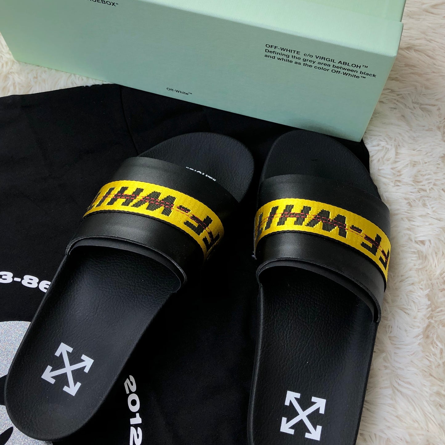 OFF-WHITE Industrial Logo-embroidered Sandal Yellow - Shop Streetwear, Sneakers, Slippers and Gifts online | Malaysia - The Factory KL