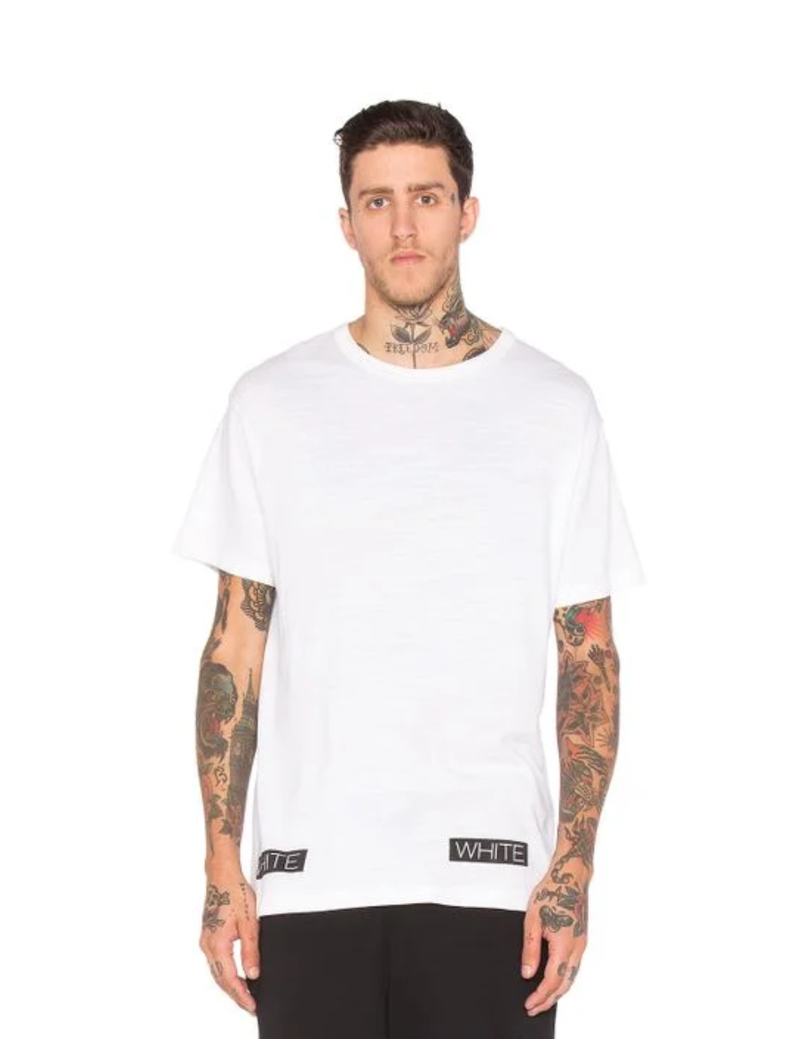 Off White Orange Box White Logo SS18 T Shirt (White)