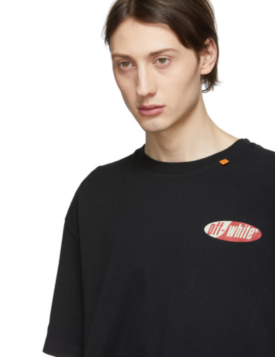Off White Black and Red S/S Split Logo T-Shirt (Black)