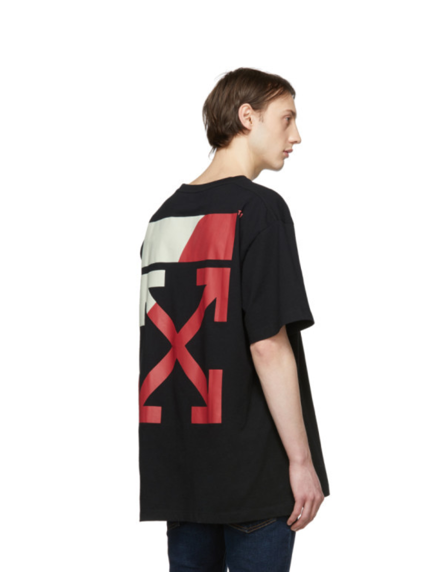 Off White Black and Red S/S Split Logo T-Shirt (Black)
