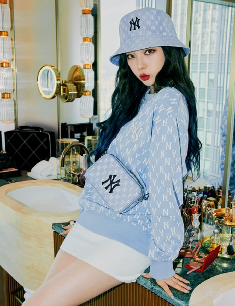 MLB Monogram Jacquard Mini Crossbody Bag (Light Blue)