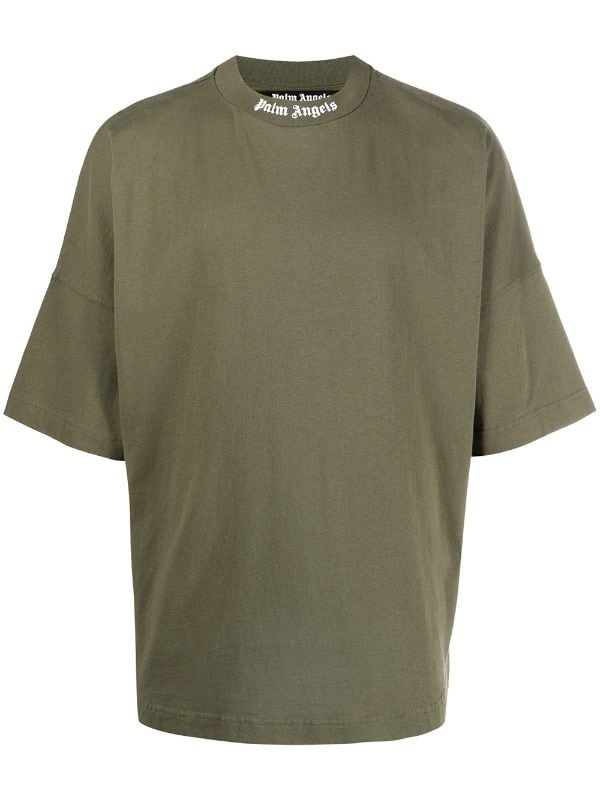Palm Angels Khaki Double Logo Tee - Shop Streetwear, Sneakers, Slippers and Gifts online | Malaysia - The Factory KL