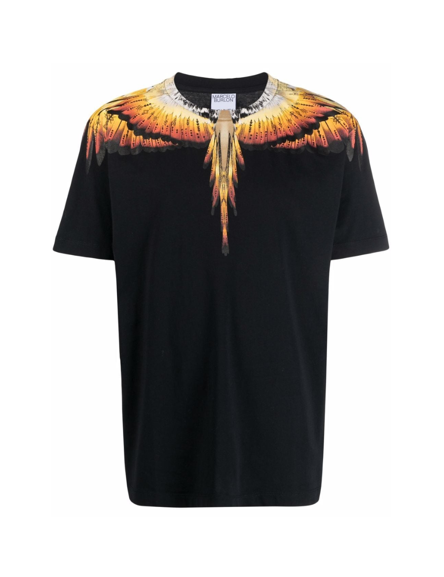 MARCELO BURLON COUNTY OF MILAN - Orange White Wings T-shirt (Black)