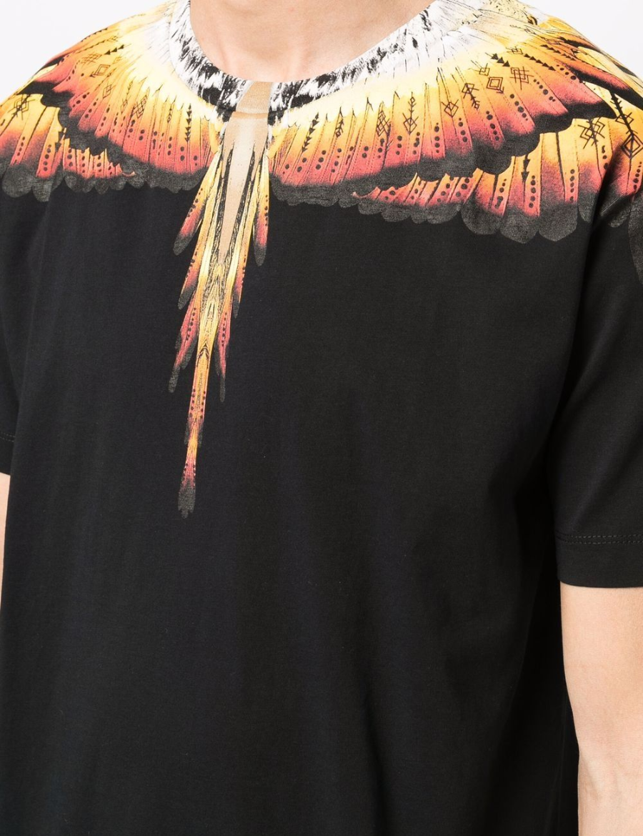 MARCELO BURLON COUNTY OF MILAN - Orange White Wings T-shirt (Black)