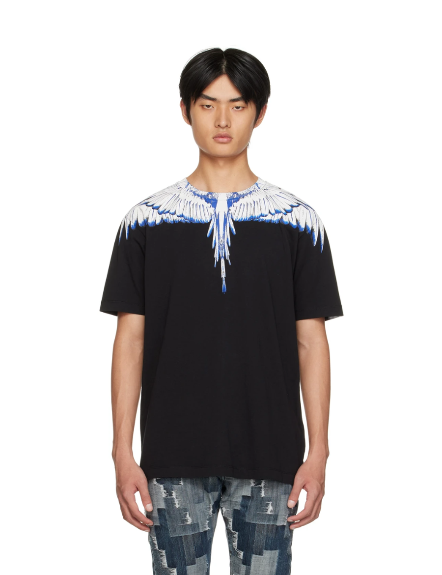 MARCELO BURLON COUNTY OF MILAN - White Blue Wings T-shirt (Black)
