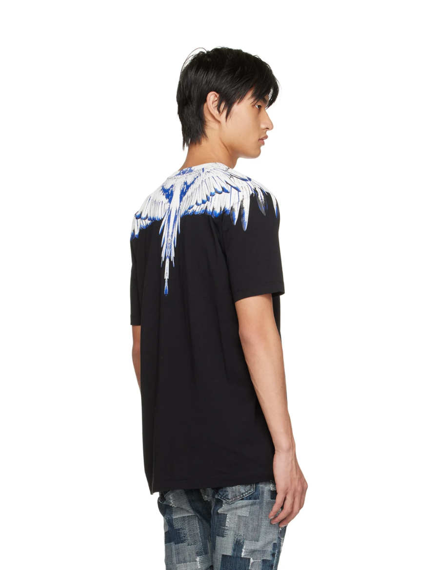 MARCELO BURLON COUNTY OF MILAN - White Blue Wings T-shirt (Black)