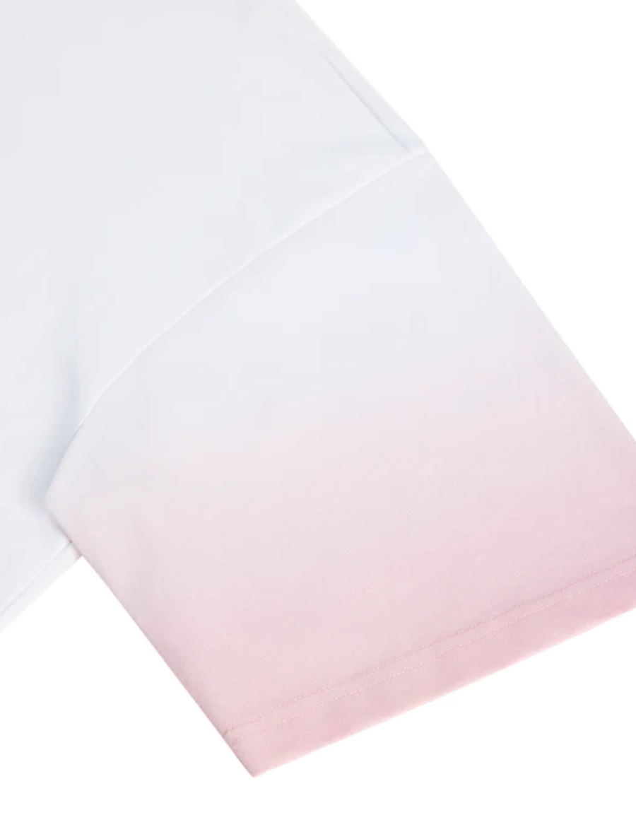 Team Wang Pink Gradient Sleeve Design White T-Shirt