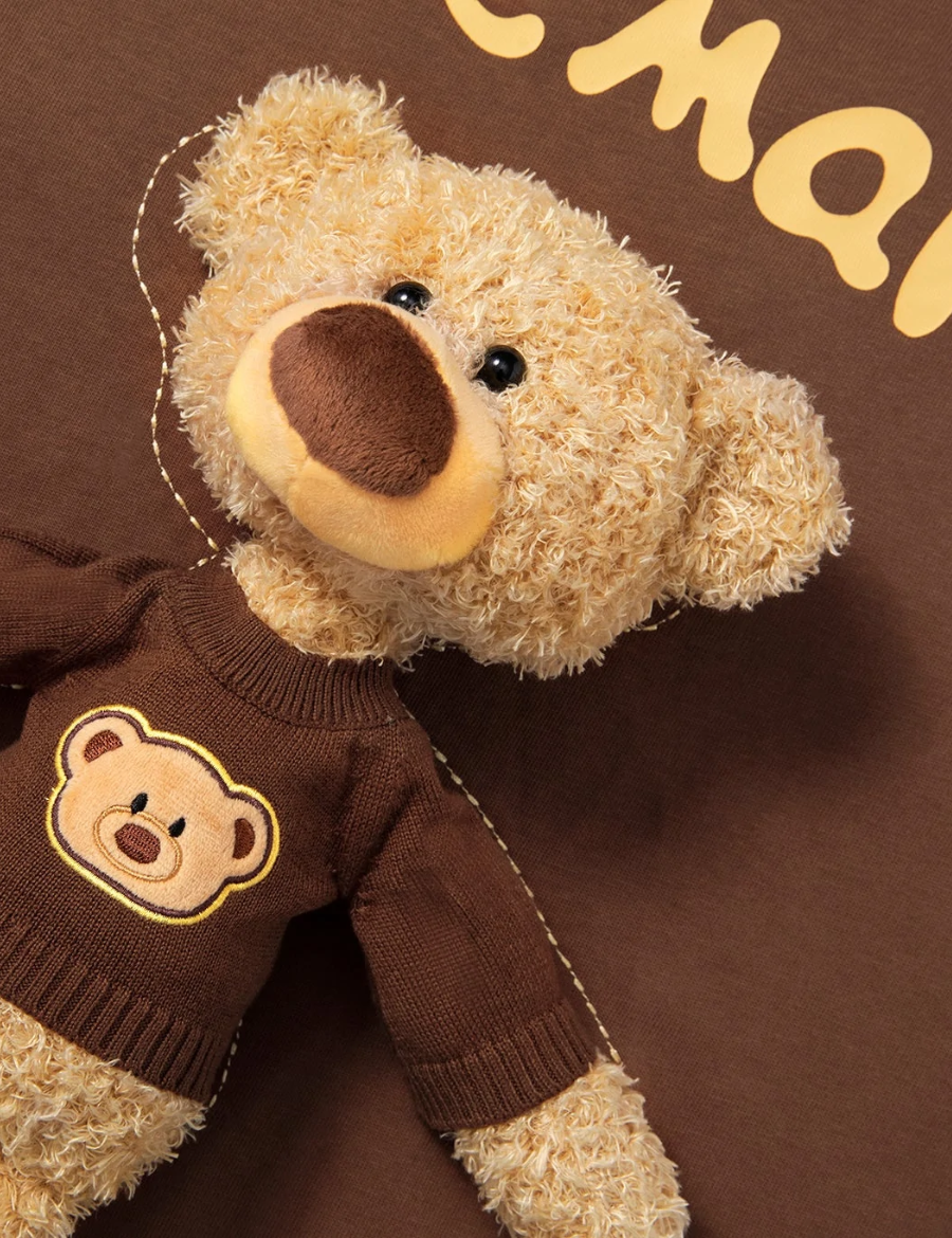 13DE MARZO Melted Chocolate Bear Tee Brown