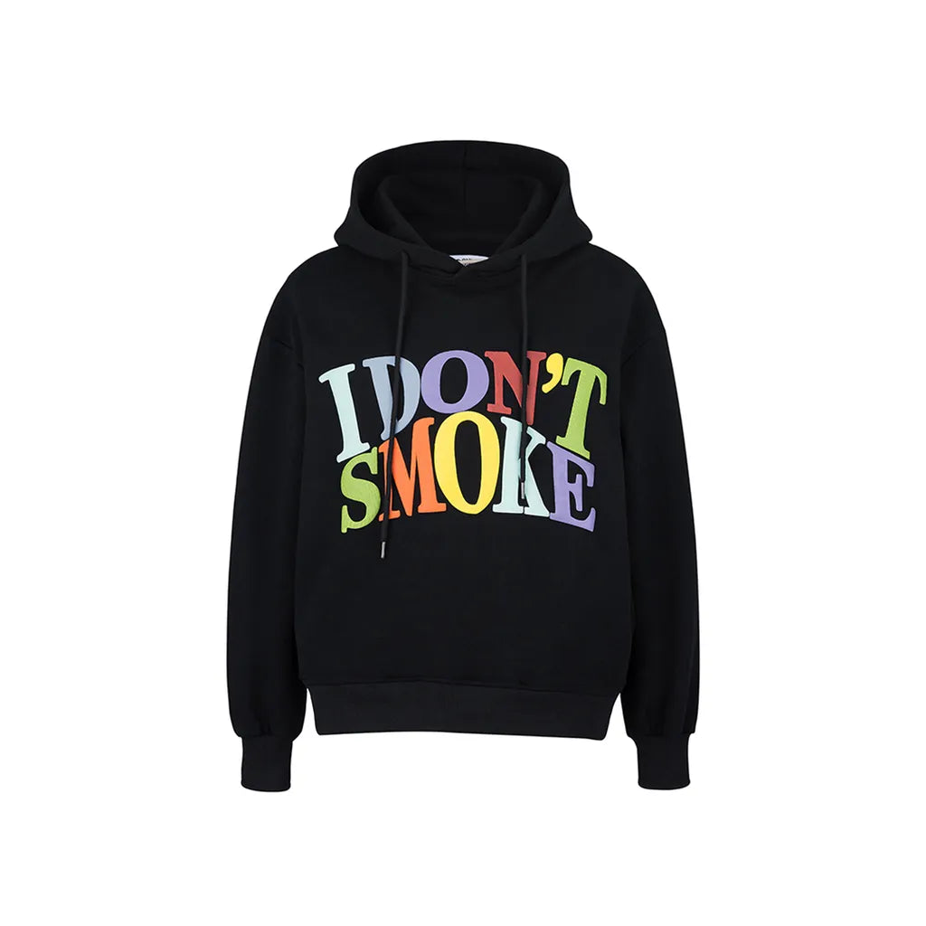 I Don't Smoke Multi-Color Logo Hoodie (Black)