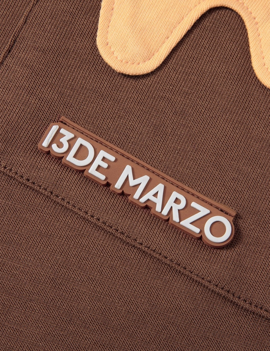 13DE MARZO Melted Chocolate Bear Tee Brown