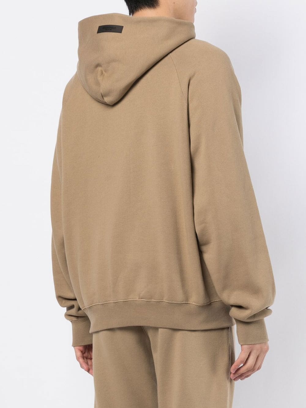 Fear of God - Essentials Logo Flocked Cotton Blend Jersey Hoodie - Desert Taupe