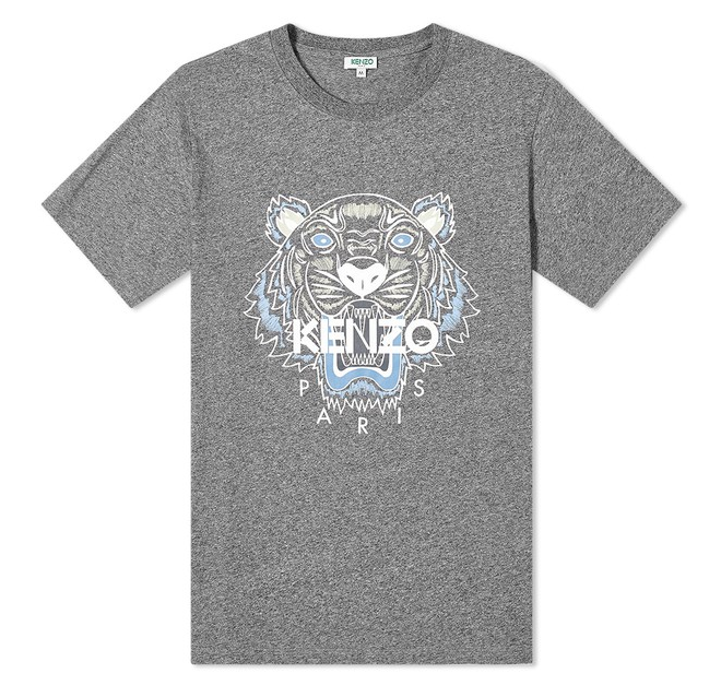 Kenzo Grey Blue Tiger Logo T-Shirt - Shop Streetwear, Sneakers, Slippers and Gifts online | Malaysia - The Factory KL