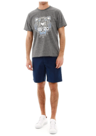 Kenzo Grey Blue Tiger Logo T-Shirt - Shop Streetwear, Sneakers, Slippers and Gifts online | Malaysia - The Factory KL
