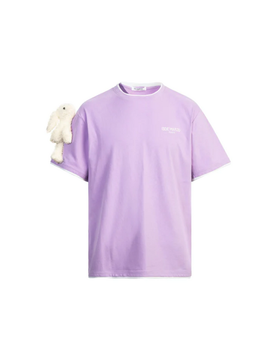 13DE MARZO Short Sleeve Plush Rabbit Tee