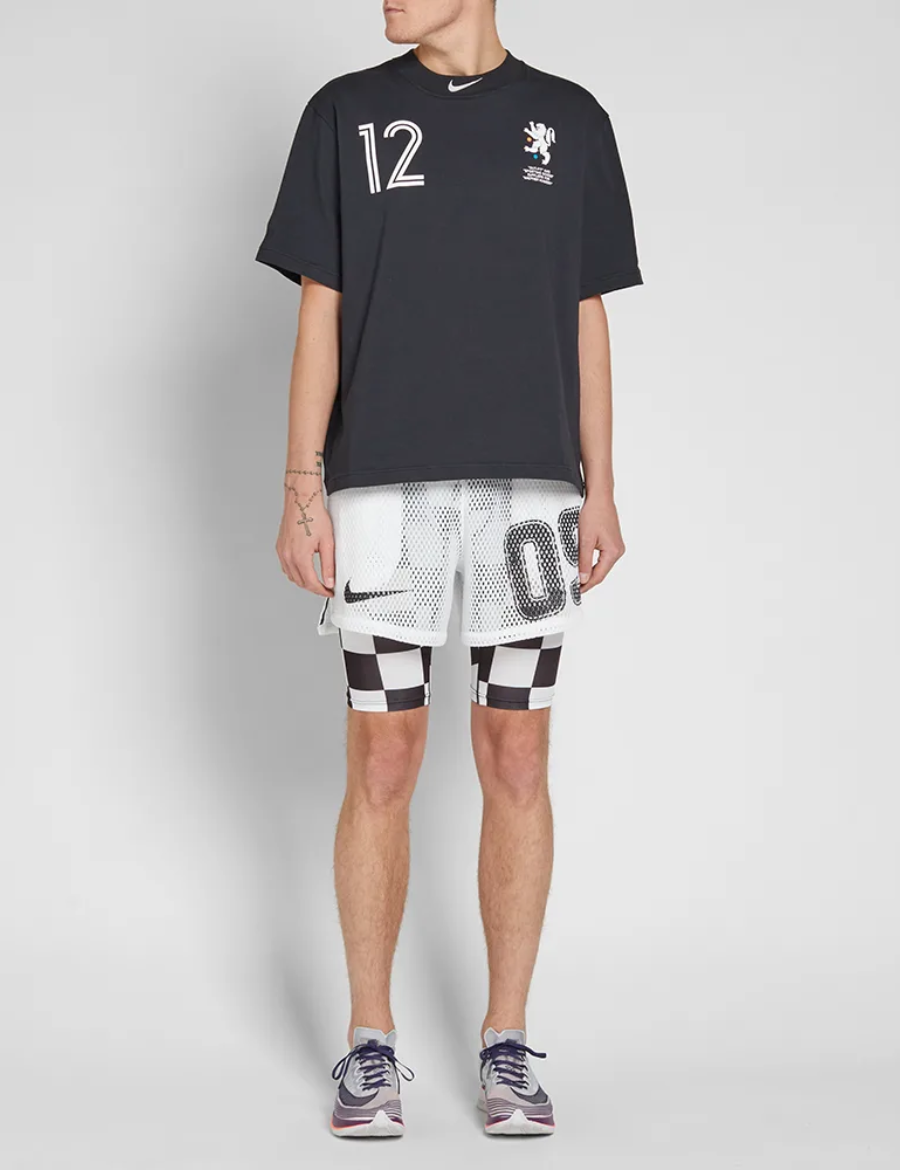 Off White x Nike Crop Eagle Logo Printing T Shirt (Black)