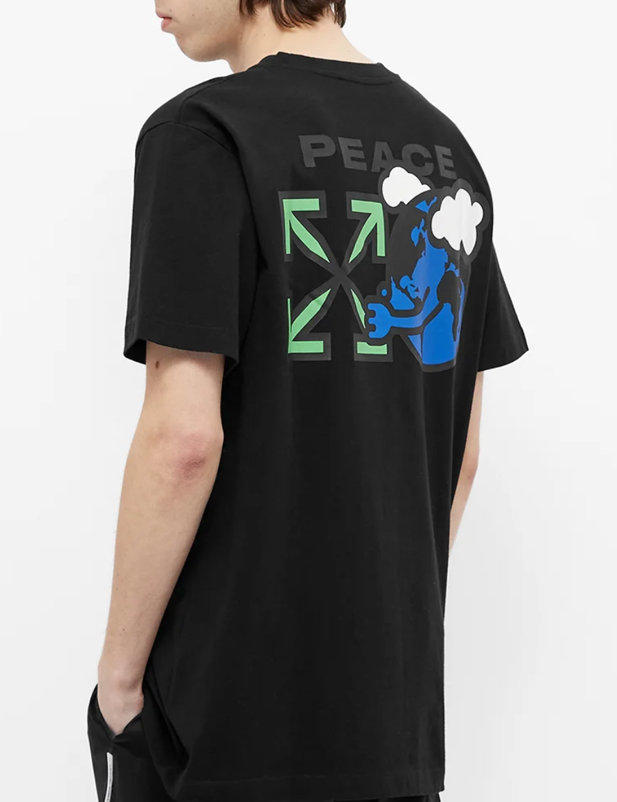 Off White Peace Worldwide Slim T shirt Black
