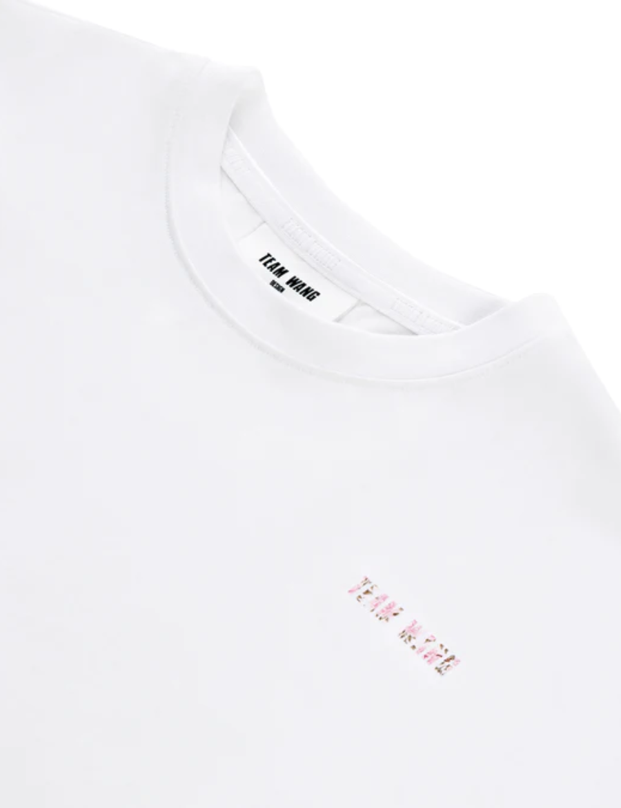 Team Wang Peony Logo Printing Design White T-Shirt