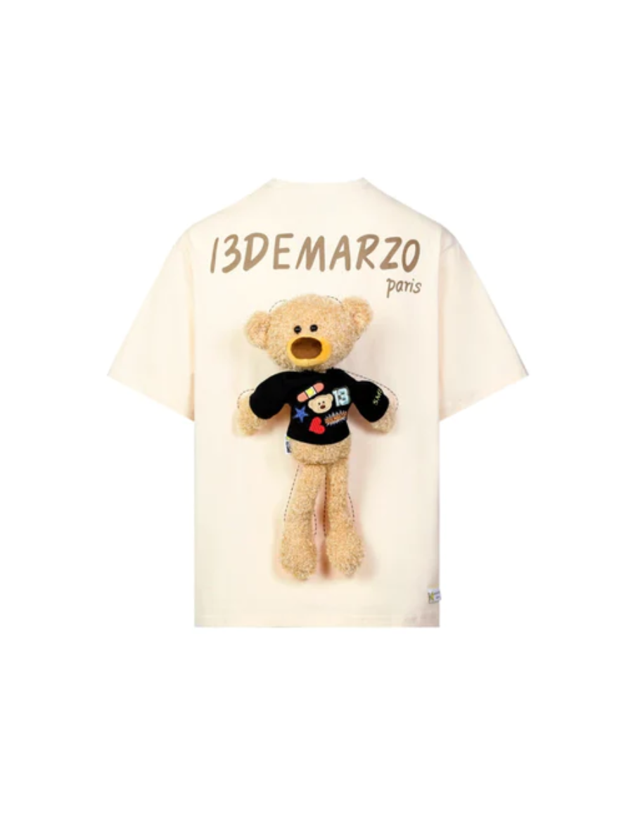 13DE MARZO Palda Bear Velcro Patch T-Shirt Lamb's Wool
