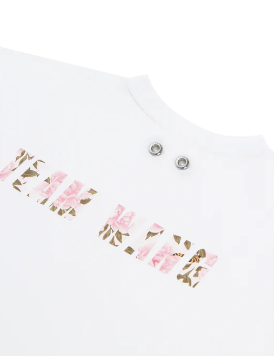 Team Wang Peony Logo Printing Design White T-Shirt