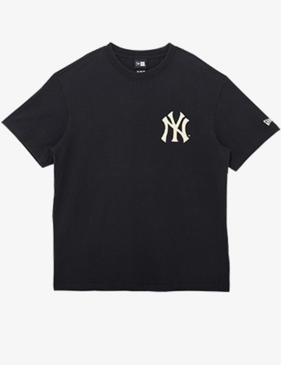 MLB New Era New York Yankees Printed White Logo T-shirt (Black)