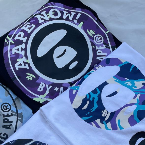 Aape Stamp Purple Camo Logo Tee (Black)