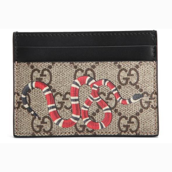 Gucci kingsnake card holder top black