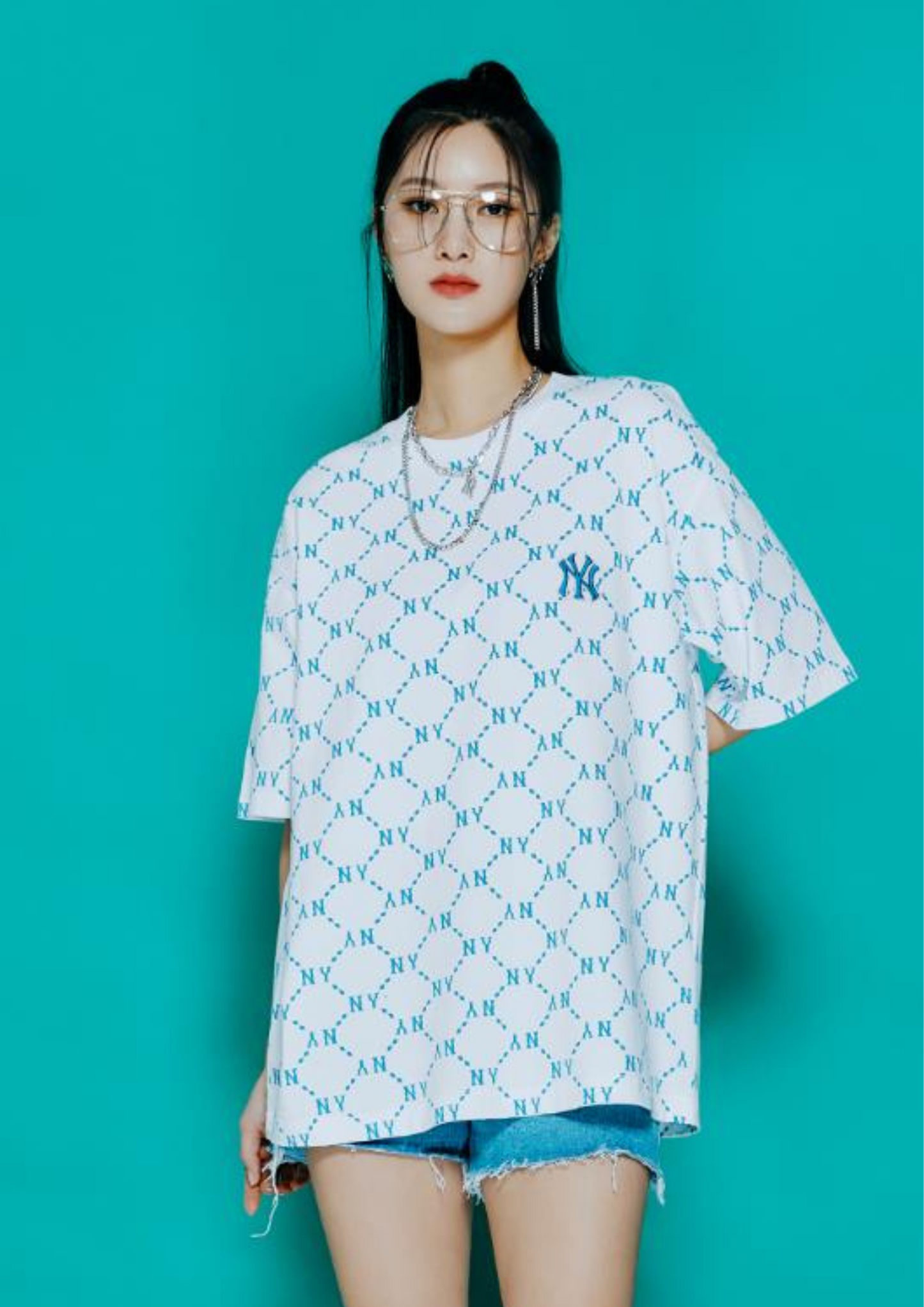 MLB New Era New York Yankees Monogram All Over Print T-Shirt (White)
