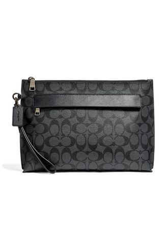 Coach Carryall Pouch In Signature Canvas (Black)