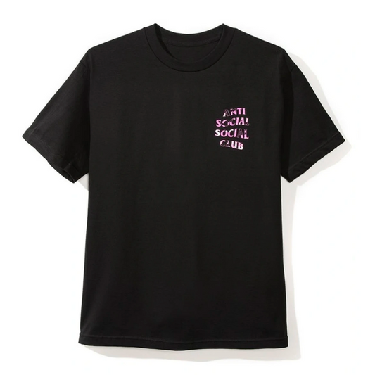 Anti Social Social Club Pink Camo Logo Beverly Black Tee